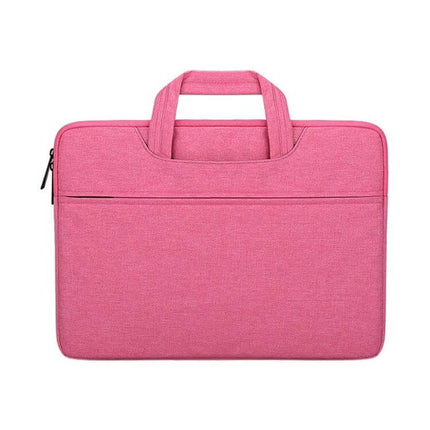 Waterproof Shock-Absorbing Laptop Handbag with Large Capacity - pink 15.6" polyester protective laptop bag with handles and front pocket