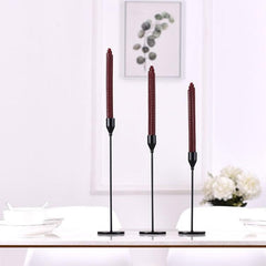 Elegant 3-Piece Wrought Iron Candle Holder Set for Home and Wedding Decor