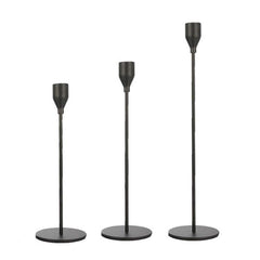 Elegant 3-Piece Wrought Iron Candle Holder Set for Home and Wedding Decor