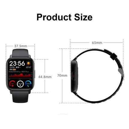 Daily Health Tracking Smart Watch for Everyday Fitness Monitoring showing front and side views with product dimensions (37.5mm, 44.8mm, 65mm, 70mm)