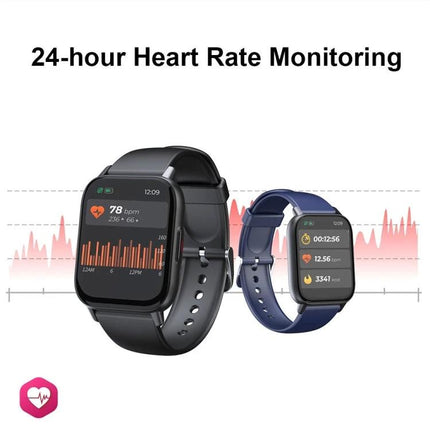 Daily Health Tracking Smart Watch for Everyday Fitness Monitoring showing 24-hour heart rate graphs and two wristwatch models