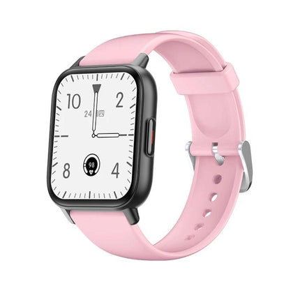 Daily Health Tracking Smart Watch for Everyday Fitness Monitoring pink smartwatch showing time, heart rate and step tracking