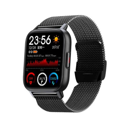 Daily Health Tracking Smart Watch for Everyday Fitness Monitoring - black mesh band smartwatch showing heart rate, steps, sleep and activity stats
