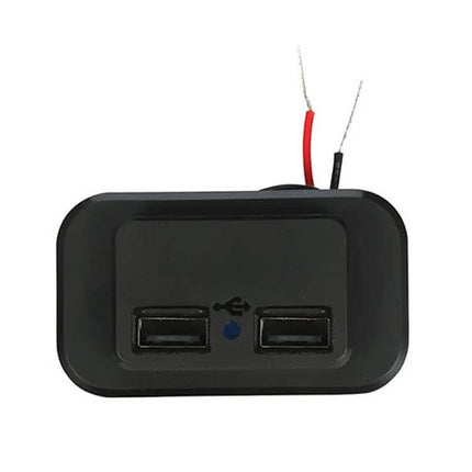 Dual USB Car Charger for RVs and Buses Easy Install compact dual-port flush mount with blue indicator light and dust cover, hidden screws