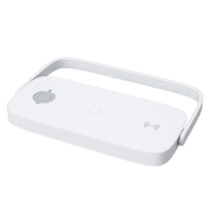 Alt Tag: UD10 3 In 1 Wireless Charger Nightlight for iPhone 12 13 Apple Watch AirPods white handle nightlight wireless charging pad with anti-slip base