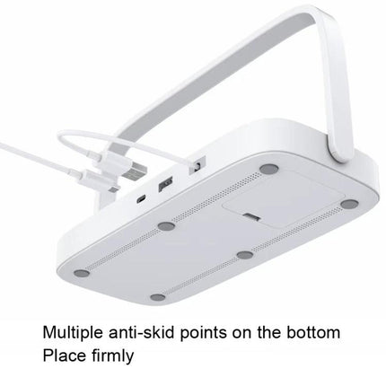 UD10 3 In 1 Wireless Charger Nightlight for iPhone 12 13 Apple Watch AirPods showing handle, Type-C port, multiple anti-skid pads and cable slot