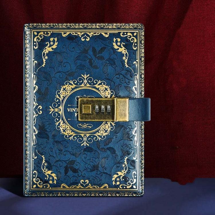 Elegant B6 Lockable PU Leather Journal with Ribbon Bookmark Blue