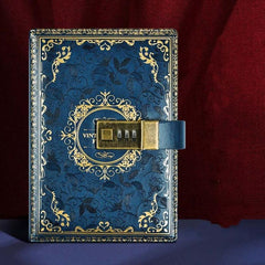 Elegant B6 Lockable PU Leather Journal with Ribbon Bookmark Blue