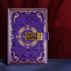 Elegant B6 Lockable PU Leather Journal with Ribbon Bookmark Purple