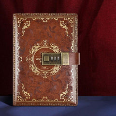 Elegant B6 Lockable PU Leather Journal with Ribbon Bookmark Brown