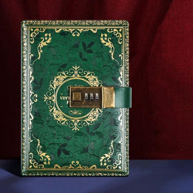 Elegant B6 Lockable PU Leather Journal with Ribbon Bookmark Green