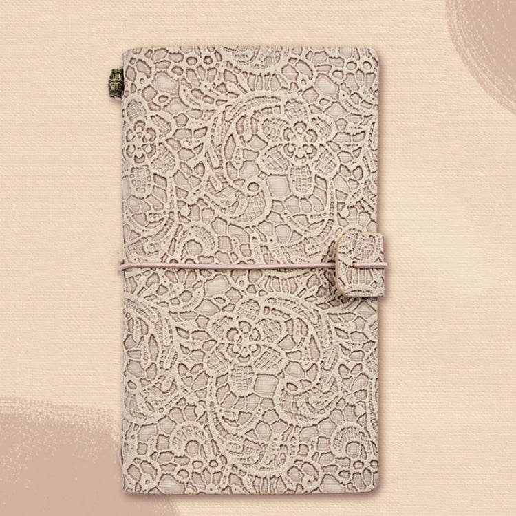 A6 Retro Lace Carved Girls Hand Ledger Diary With 3 Separate Inner Pages, Dark Green, Pink, Bright Orange, Oats, Beige - Syndmart