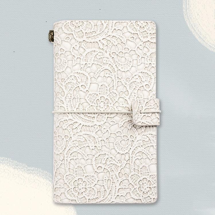 Chic A6 Vintage Lace Embellished Girls' Personalized Writing Journal with Changeable Inner Pages Beige