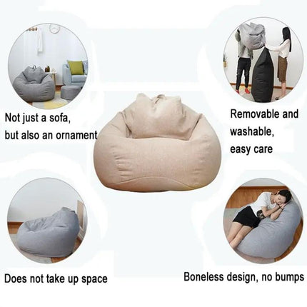 Removable Fabric Cover For Lazy Sofa Bean Bag Chair Large