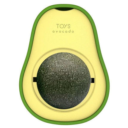 Avocado-Shaped Catnip Toy for Daily Cat Teeth Care and Play - plastic avocado toy with catnip ball for chewing and dental cleaning