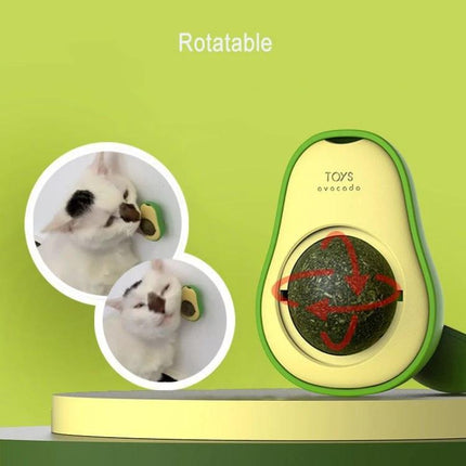 Avocado-Shaped Catnip Toy for Daily Cat Teeth Care and Play - rotatable plastic avocado toy for teeth cleaning and chewing
