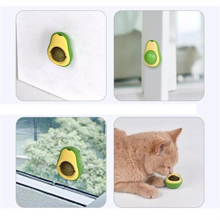 Avocado-Shaped Catnip Toy for Daily Cat Teeth Care and Play - plastic avocado catnip chew toy for plaque removal and daily dental play