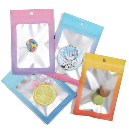 Aluminum Foil Ziplock Bags for Jewelry and Cable Storage - colorful matte aluminized 7.5x10cm pouches protecting jewelry, pins, cables and small items