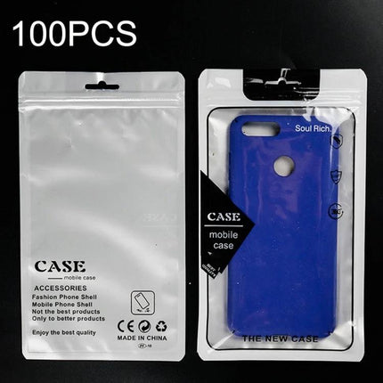 Translucent Self-Sealing Packaging Bags for Phone Cases, 12x21cm clear CPP self-seal pouch showing blue phone case and printed branding