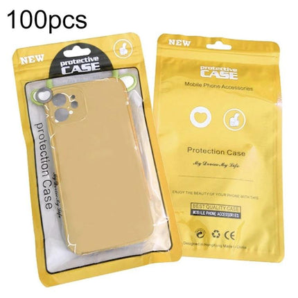 Self-Sealing Pearl Bags for Phone Case Packaging in Various Colors - yellow OPP CPP pearl pouch with clear window holding phone case