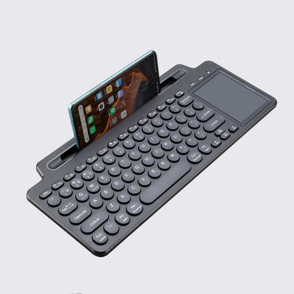 Wireless Bluetooth Keyboard with Integrated Bracket for Everyday Typing - compact wireless keyboard with touchpad and phone slot