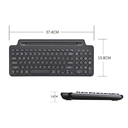 Wireless Bluetooth Keyboard with Integrated Bracket for Everyday Typing - compact black keyboard with built-in touchpad and bracket, 37.4cm x 15.8cm
