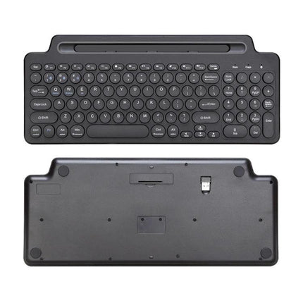 Wireless Bluetooth Keyboard with Integrated Bracket for Everyday Typing - compact black keyboard with built-in touchpad and device bracket