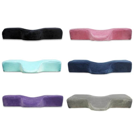 Eyelash Pillow Memory Foam 60x34x12 cm For Neck Support - six crystal velvet ergonomic neck pillows in black pink mint navy purple grey