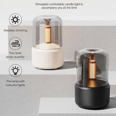 Candlelight-Inspired Aroma Diffuser and Humidifier with Night Light - 120ML USB Model