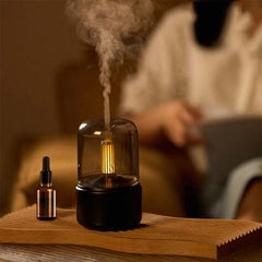 Candlelight-Inspired Aroma Diffuser and Humidifier with Night Light - 120ML USB Model