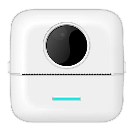 Compact Mini Bluetooth Thermal Printer for Student Notes Printing - white portable thermal printer front view with feed slot and power indicator