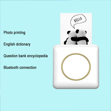 Compact Mini Bluetooth Thermal Printer for Student Notes Printing - white pocket printer printing a photo, Bluetooth connection, study use
