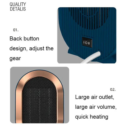 Compact Desktop Space Heater For Small Rooms White