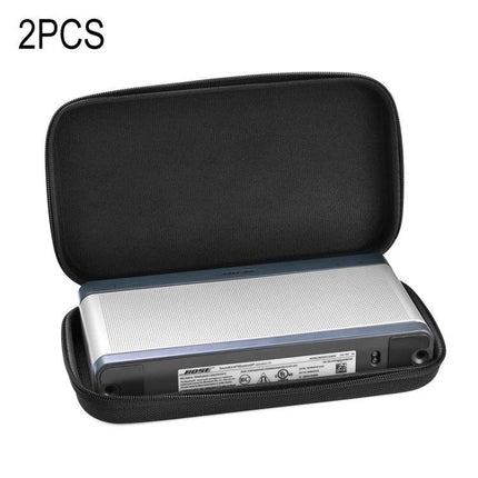 Compact Nylon Carry Bag For Portable Bluetooth Speakers, black zippered protective case with velvet interior and padding