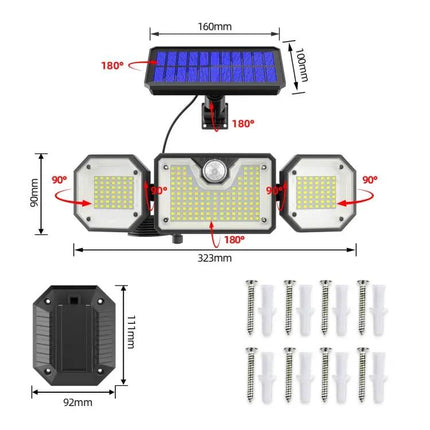 Solar Motion Sensor LED Garden Light Outdoor Waterproof