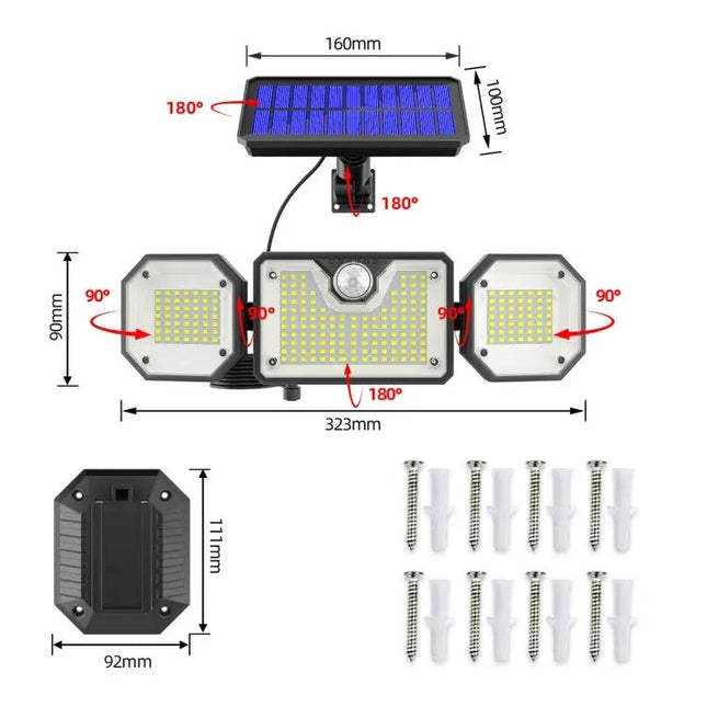 Solar Motion Sensor LED Garden Light Outdoor Waterproof