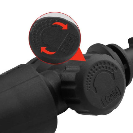 Portable Foam Spray Pot with 1/4 Interface for Car Washing Machines showing adjustable foam control knob and 1/4 interface connection