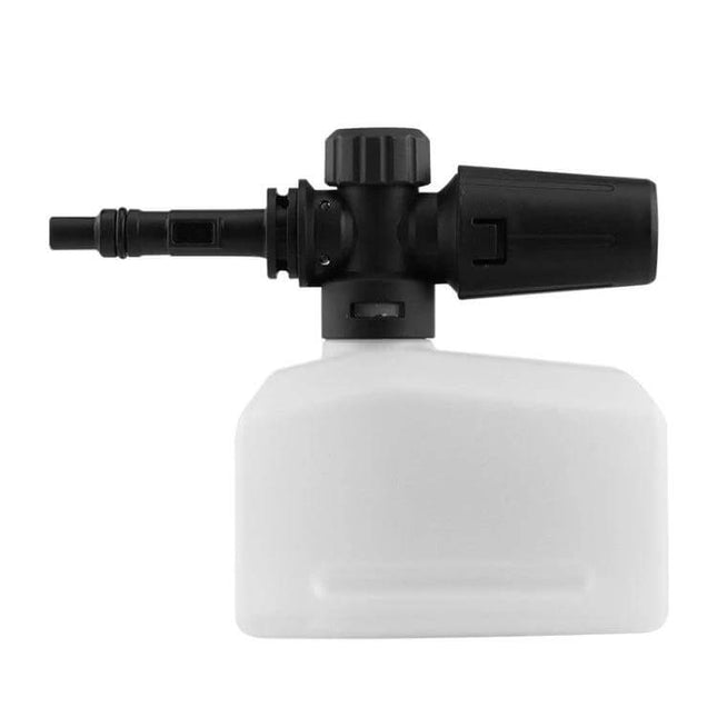 Portable Foam Spray Pot with 1/4 Interface for Car Washing Machines - white foam bottle with black nozzle accessory for adjustable car wash foam