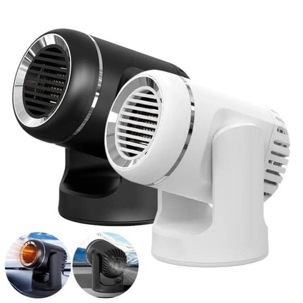 12V Car Heater and Defogger Dual Use Fan for Clear Windows compact black and white ABS dual-mode car heater defogger with purifier