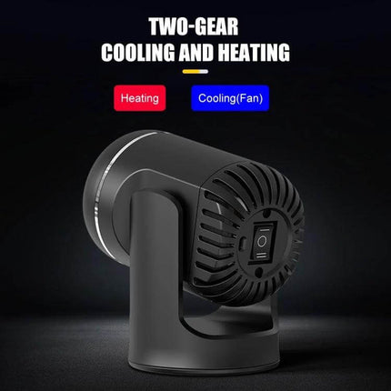 12V Car Heater and Defogger Dual Use Fan for Clear Windows compact ABS dual-mode heater and fan with purifier, anti-oxidation alloy, two-gear cooling and heating