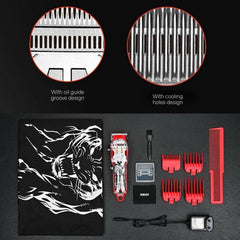 WMark NG-409 Wireless Hair Clipper with Transparent Design and LED Battery Indicator, EU Plug