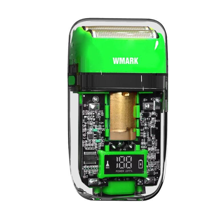 Titanium-Plated USB Electric Shaver for Men with Detachable Heads and LED Display Green NG-988 Green