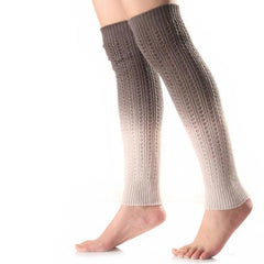 Elegant Cashmere Gradient Knit Leg Warmers for Winter Fashion