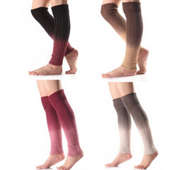 Elegant Cashmere Gradient Knit Leg Warmers for Winter Fashion