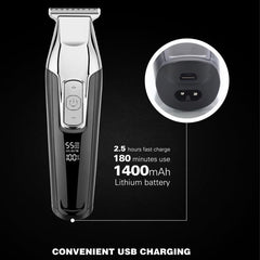 WMARK C24-HC011 Rechargeable LED Hair Clipper with USB Engraving and EU Plug