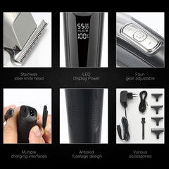 WMARK C24-HC011 Rechargeable LED Hair Clipper with USB Engraving and EU Plug