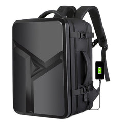 Expandable Waterproof Hard Shell Backpack with USB Charging Port and Large Capacity