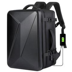 Expandable Waterproof Hard Shell Backpack with USB Charging Port and Large Capacity