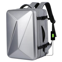 Expandable Waterproof Hard Shell Backpack with USB Charging Port and Large Capacity