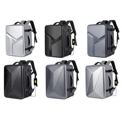 Expandable Waterproof Hard Shell Backpack with USB Charging Port and Large Capacity